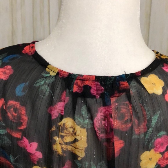 RACHEL rachel Roy black blouse floral size XL - Picture 4 of 9